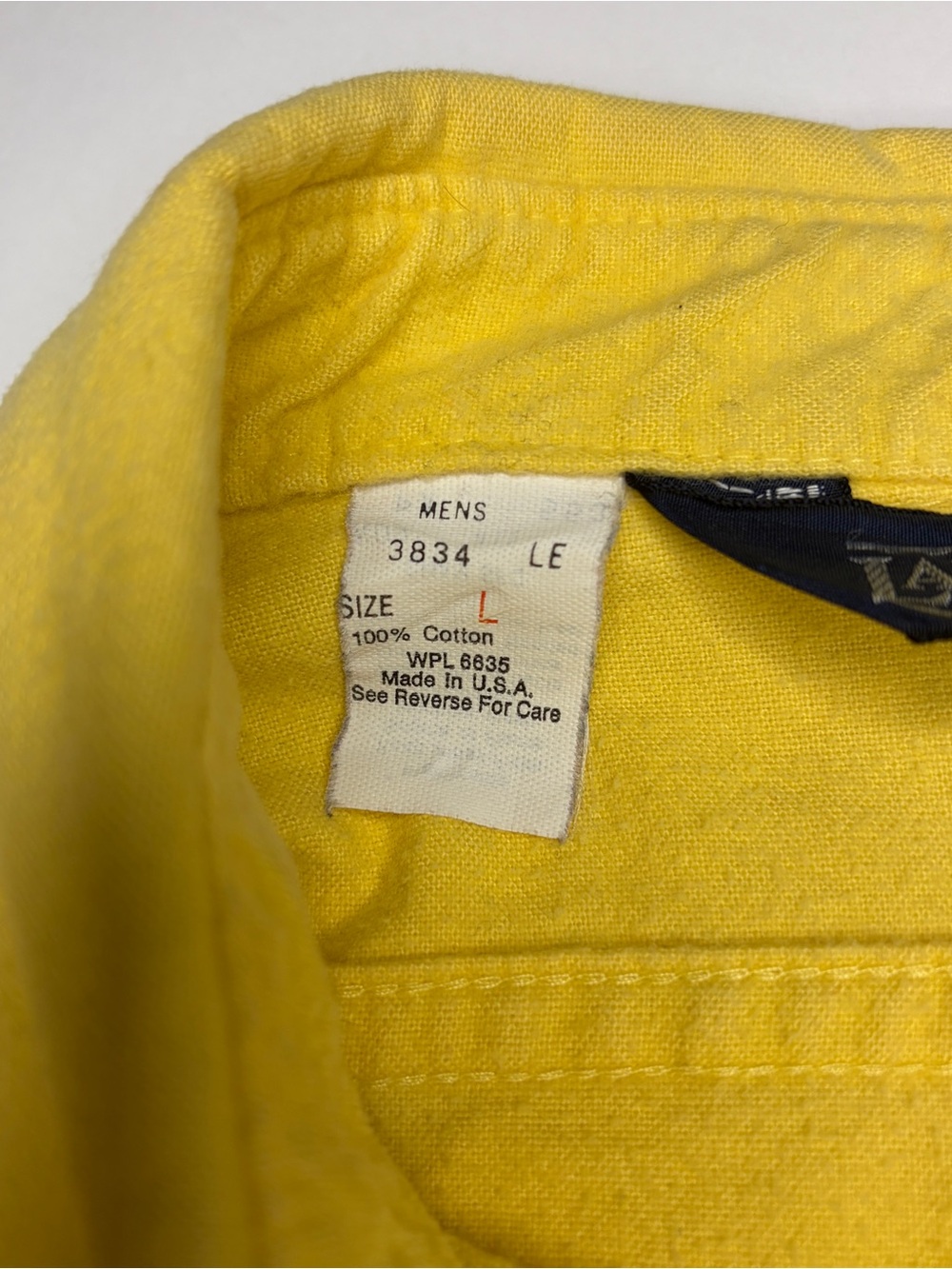Vintage Lands' End Men's Bright Yellow Button-Down Shirt with Chest Pockets - Picture 5 of 11